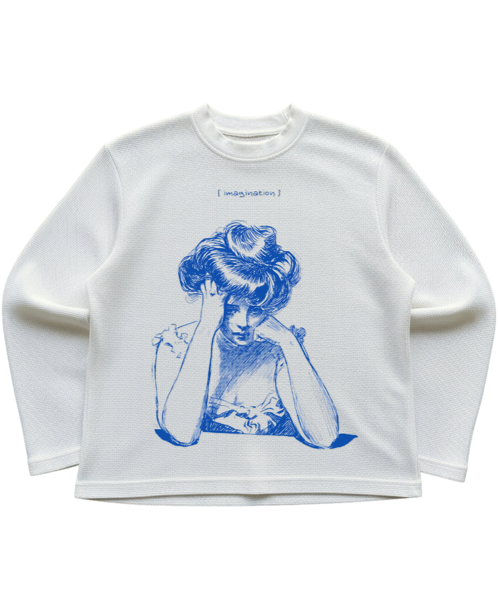 Off-white waffle knit oversized full-sleeve Front Design